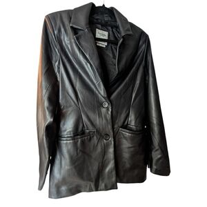 Aritzia Black Leather Blazer